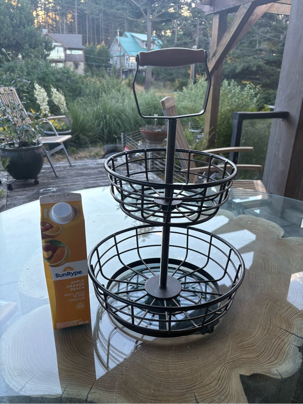 Adjustable wood and metal display baskets